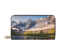 Hgbbdyyjj Travel Mountain Scenery Portefeuille long de qualité supérieure pour homme et femme - Portefeuille zippé en cuir synthétique avec 12 emplacements pour cartes et poche pour pièces de monnaie