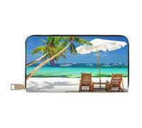 Hgbbdyyjj Tropical Holidays Portefeuille long de qualité supérieure pour homme et femme - Portefeuille zippé en cuir synthétique avec 12 emplacements pour cartes et poche pour pièces de monnaie
