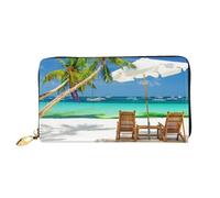 Hgbbdyyjj Tropical Holidays Portefeuille long de qualité supérieure pour homme et femme - Portefeuille zippé en cuir synthétique avec 12 emplacements pour cartes et poche pour pièces de monnaie