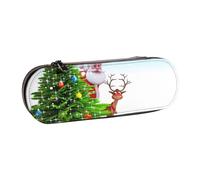 Hgbbdyyjj Trousse à crayons avec motif Père Noël et sapin de Noël - Multifonction - Étanche - Avec rabat, Noir , Taille unique, Organiseur de sac