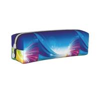 Hgbbdyyjj Trousse à crayons en cuir PVC avec fond arc-en-ciel et fermeture éclair imprimée pour stylos et petits objets, blanc, Taille unique, Organiseur de sac