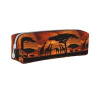 Hgbbdyyjj Trousse à crayons en cuir PVC avec motif girafe sous l'arbre en Afrique, organiseur à fermeture éclair pour stylos et petits objets, blanc, Taille unique, Organiseur de sac