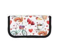 Hgbbdyyjj Trousse à crayons en toile avec double fermeture éclair Motif Tour de Paris Cœur, Noir , Taille unique, Organiseur de sac