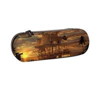 Hgbbdyyjj Trousse à crayons étanche avec rabat Motif bateau au crépuscule, Noir , Taille unique, Organiseur de sac