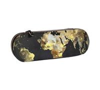Hgbbdyyjj Trousse à crayons étanche avec rabat Motif globe du monde abstrait, Noir , Taille unique, Organiseur de sac