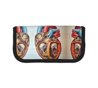 Hgbbdyyjj Trousse à crayons extra large en toile avec double fermeture éclair pour maquillage et papeterie Motif anatomie humaine, Noir , Taille unique, Organiseur de sac