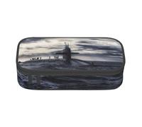 Hgbbdyyjj Trousse à crayons multifonction avec grand compartiment imprimé Motif bateau nucléaire géant, Noir , Taille unique, Organiseur de sac