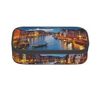 Hgbbdyyjj Trousse à crayons multifonction Venice Night avec compartiment de grande capacité, Noir , Taille unique, Organiseur de sac
