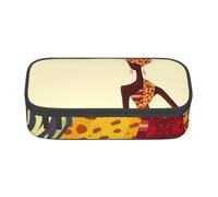 Hgbbdyyjj Trousse à crayons multifonctionnelle de grande capacité Motif fille africaine traditionnelle, Noir , Taille unique, Organiseur de sac