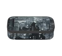 Hgbbdyyjj Trousse à crayons multifonctionnelle imprimée de grande capacité Motif Aerial Night of View Hong Kong, Noir , Taille unique, Organiseur de sac