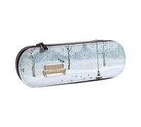 Hgbbdyyjj Trousse à maquillage avec motif oiseaux dans le parc sur une journée de neige personnalisée imprimée multifonction étanche avec rabat, Noir , Taille unique, Organiseur de sac