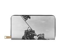 Hgbbdyyjj United States Marine Portefeuille long de qualité supérieure pour homme et femme - Portefeuille zippé en cuir synthétique avec 12 emplacements pour cartes et poche pour pièces de monnaie