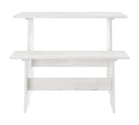 HGBNMER Ensemble de salle à manger en pin massif avec banc blanc, fabriqué en bois de pin massif, pour salle à manger ou cuisine, durable et facilement convertible