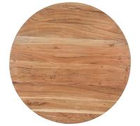 HGBNMER Table à manger en bois d'acacia massif de 80 cm avec aspect industriel, fabriquée à la main avec finition naturelle, pieds en fer revêtu par pulvérisation noir pour plus de stabilité, plateau