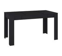 HGBNMER Table à manger noire 140 x 74,5 x 76 cm en bois, table de cuisine rectangulaire stable avec lignes simples, facile d'entretien grâce à un chiffon humide, idéale pour la salle à manger