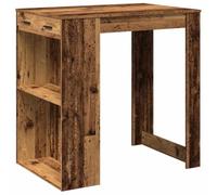 HGBNMER Table de bar avec tiroir - 102 x 70 x 103,5 cm - En bois - Table debout avec 2 étagères et beaucoup d'espace de rangement pour bouteilles, livres et ustensiles de cuisine - Surface facile