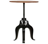HGBNMER Table haute en bois massif réglable en hauteur 75 cm en bois vieilli avec structure en acier, table de bar industrielle pour cuisine et salle à manger, grain de bois unique