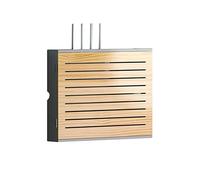 HGBYUCT Coffre de Rangement en Bois pour routeur sans Fil avec Porte, Organiseur de câbles pour Salon, Cache Modem et câbles, Cache décoratif multimédia, Couleur Bois, diamètre intérieur 45 cm