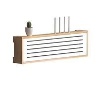 HGBYUCT Coffre de Rangement Mural en Bois Massif pour décodeur TV et routeur Wi-FI sans Fil. Étagère de Rangement blindée de 70 cm de Long pour Trier Les câbles et améliorer Le Signal Wi-FI.
