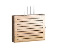 HGBYUCT Étagère Murale en Bois avec Gestion des câbles pour routeur sans Fil, décodeur et Modem, Support TV Flottant avec Grand Compartiment de Rangement pour appareils multimédias