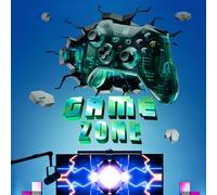 HGDESIGN® Graz Design Sticker mural décoratif pour chambre d'enfant Motif manette de jeu Game Zone 3D Game Zone Cadeau (A)