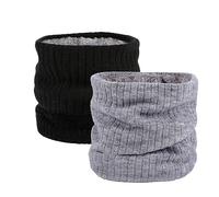 HGDGears Cache-cou en polaire coupe-vent thermique pour homme et femme - Pour l'hiver et le froid - Pour sports de plein air (Noir+Gris clair)