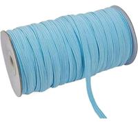 HGDNNDEOP Bandes élastiques Larges et Plates pour Ceinture Bande élastique for Coudre 6 mm de Largeur 100 à 200 mètres Multicolore(Light Blue,6mm 200yards)