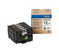 HGE-231V5 - Noir sur blanc - Rouleau (1,2 cm x 8 m) 5 cassette(s) ruban laminé - pour P-Touch PT-9500pc, PT-9800PCN; P-Touch R RL-700S