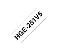 HGE-251V5 - Noir sur blanc - Rouleau (2,4 cm x 8 m) 5 cassette(s) ruban laminé - pour P-Touch PT-9500pc, PT-9800PCN; P-Touch R RL-700S