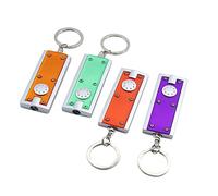 HGENAHGTF Lot de 4 lampes de poche porte-clés avec bouton poussoir à | Lumière proche d'une source LED, point de contrôle avant, quatre lampes de poche avec couleurs assorties sélectionnées au