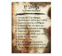 HGETJOHXEM 12 Things To Always Remember Motivational Poster Inspirational Quote Wall-Art for Office Home Living Room Decor(Unframed,16x24inch(40x60cm))