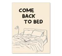 HGETJOHXEM Aesthetic Bedroom Decor, Come Back to Bed Poster in Brown Line Sketch, Vintage Minimalist Canvas Wall-Art(Unframed,08x12inch(20x30cm))