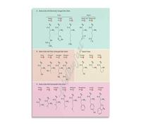 HGETJOHXEM Amino Codon Chart Genetic Code Poster Biology Educational Wall-Art for Classroom Study Room(Framed,08x12inch(20x30cm))