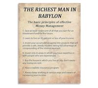 HGETJOHXEM Ancient Financial Wisdom Poster Wealth Management Motivational Canvas Wall-Art for Office Study Decor(Unframed,08x12inch(20x30cm))