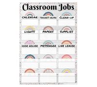HGETJOHXEM Boho Classroom Decor - Jobs Helpers Posters & Chart | Back to School Teacher Supplies for Classroom Management, Organization in Pre-K, Kindergarten, Elementary(Framed,08x12inch(20x30cm))