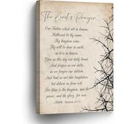 HGETJOHXEM Christian Scripture Wall Art, The Lord's Prayer Matthew 6:9-13 Poster, Traditional Religious Decor for Home and Office(Framed,16x24inch(40x60cm))