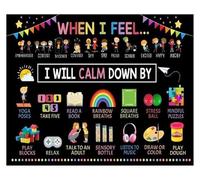 HGETJOHXEM Classroom Management Poster Calm Down Strategies I Will Calm Down Wall-Art for Back to School Calming Corner(Unframed,12x18inch(30x45cm))