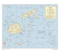 HGETJOHXEM Comprehensive Fiji Wall Map Poster Includes All Roads Major Cities Airports Geography Reference for Travelers(Unframed,12x18inch(30x45cm))
