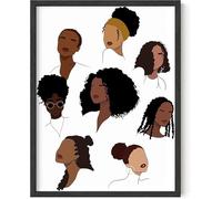 HGETJOHXEM Cultural Empowerment Poster - Black Women Hair Styles Artwork, Aesthetic Wall Decor for Inspiration in Living Space or Salon(Unframed,08x12inch(20x30cm))