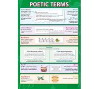 HGETJOHXEM English Language Arts Poster - Poetic Terms & Definitions for Classroom Decor, Educational Wall Art Featuring Alliteration, Rhyme Scheme, Meter for Teachers(Unframed,16x24inch(40x60cm))