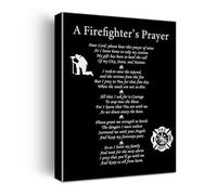 HGETJOHXEM Firefighter Prayer Wall Art Canvas Print, Meaningful Retirement Gift for Fireman, Inspirational Graduation Present for Home Office Decor(Framed,12x18inch(30x45cm))