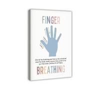 HGETJOHXEM Five Finger Tracing Exercise Poster Canvas Wall-Art for Mental Health Focus Aid Room Decor(Unframed,12x18inch(30x45cm))