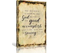 HGETJOHXEM Genesis 50:20 Bible Verse Wall Art, God Meant It For Good Inspirational Scripture Print on Modern Canvas for Dining Room, Bedroom & Home Office Decor(Unframed,12x18inch(30x45cm))