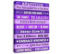 HGETJOHXEM Gwisml Purple Execution Quotes Wall Art, Inspirational Canvas Print for Office Workplace and Home Motivational Decor(Unframed,08x12inch(20x30cm))