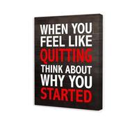 HGETJOHXEM Gym Inspiration Wall Art, Gwisml When You Feel Like Quitting Think About Why You Started Motivational Canvas Print for Fitness and Office(Framed,12x18inch(30x45cm))