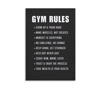 HGETJOHXEM Gym Wall-Art Motivational Poster - Workout Rules, Quotes on Perseverance & Strength Training for Fitness Room, Home Gym Decor(Unframed,08x12inch(20x30cm))