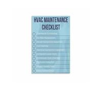 HGETJOHXEM Heating & Cooling Maintenance Poster - A Complete DIY Checklist Guide, Technical Wall-Art Canvas for Mechanical Room or Man Cave(Unframed,16x24inch(40x60cm))