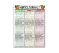 HGETJOHXEM High Fiber Foods Chart Healthy Digestion Guide Educational Canvas Poster Gut Health Nutrition Wall-Art for Kitchen Office Home Decor(Framed,08x12inch(20x30cm))