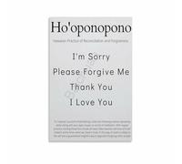 HGETJOHXEM Hooponopono Poster Definition Canvas Wall-Art Print Hawaiian Forgiveness Prayer Decor For Bedroom Living Room Yoga Studio(Unframed,16x24inch(40x60cm))
