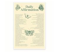 HGETJOHXEM Inspirational Affirmations Poster, Self Care Motivational Wall-Art for Home Office Decor, Uplifting Quotes & Self Talk(Framed,08x12inch(20x30cm))